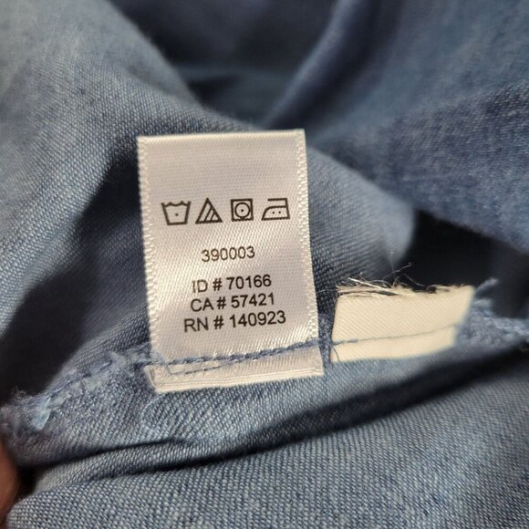 Ann Taylor Loft Women Cotton Denim Button-Up Long-Sleeve Shirt Size XS - Picture 9 of 12